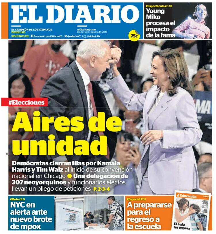 Portada de El Diario NY (USA)