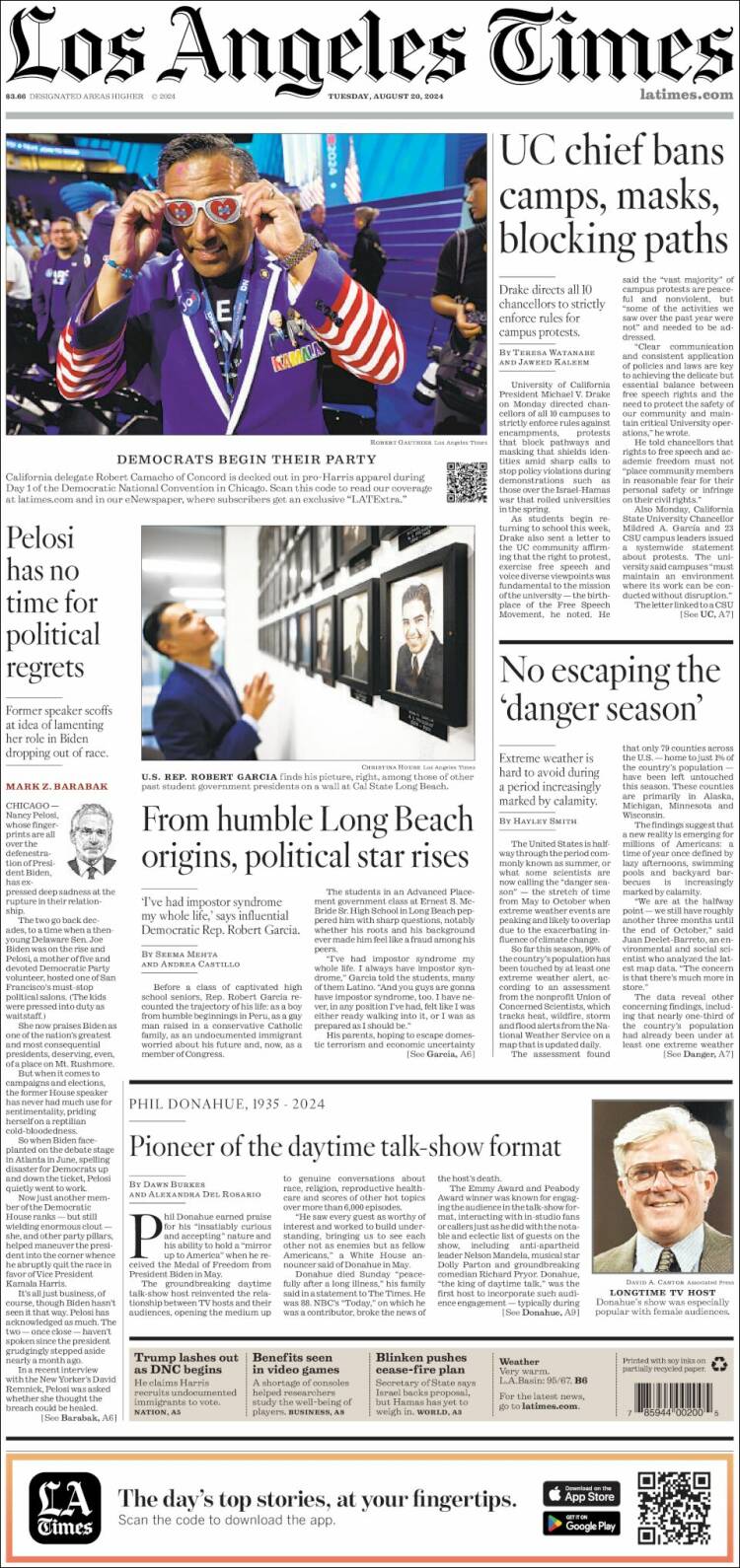 Portada de Los Angeles Times (USA)