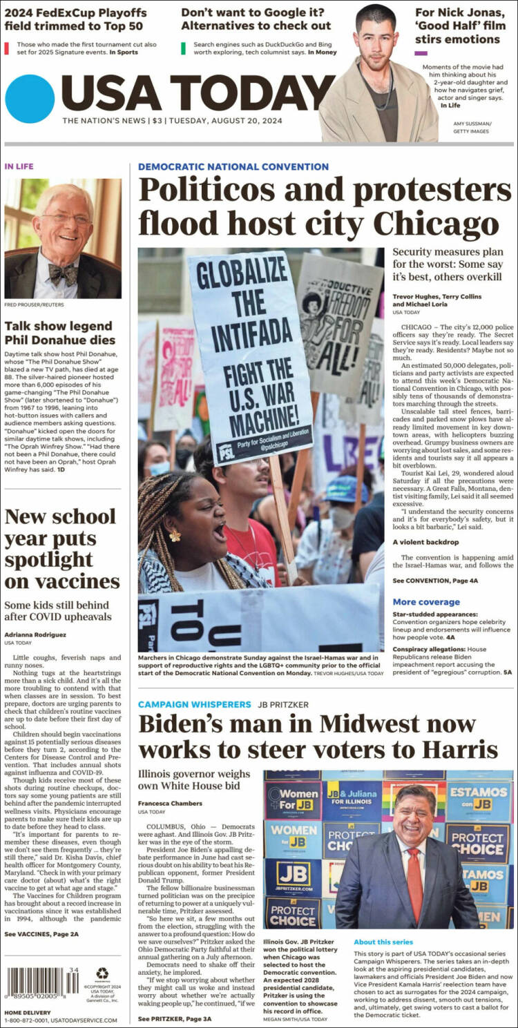 Portada de USA Today (USA)