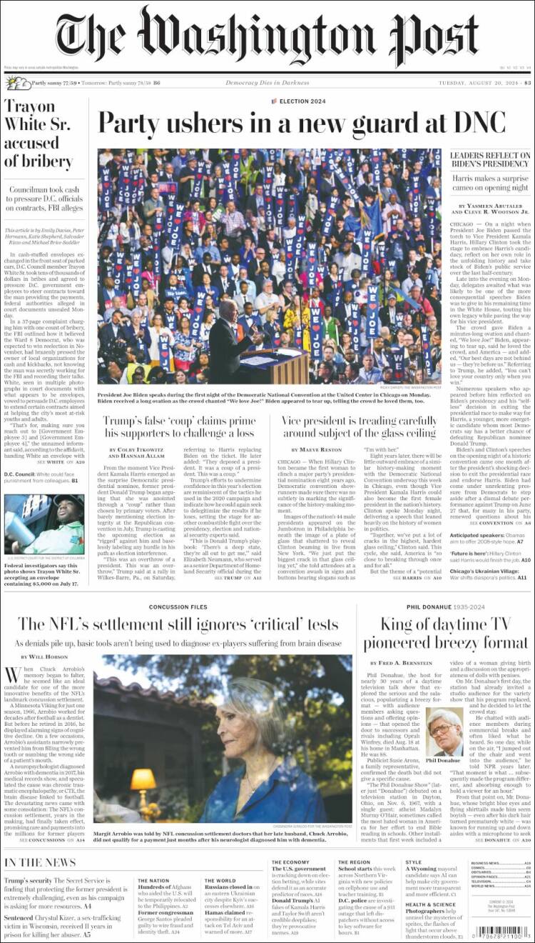 Portada de The Washington Post (USA)