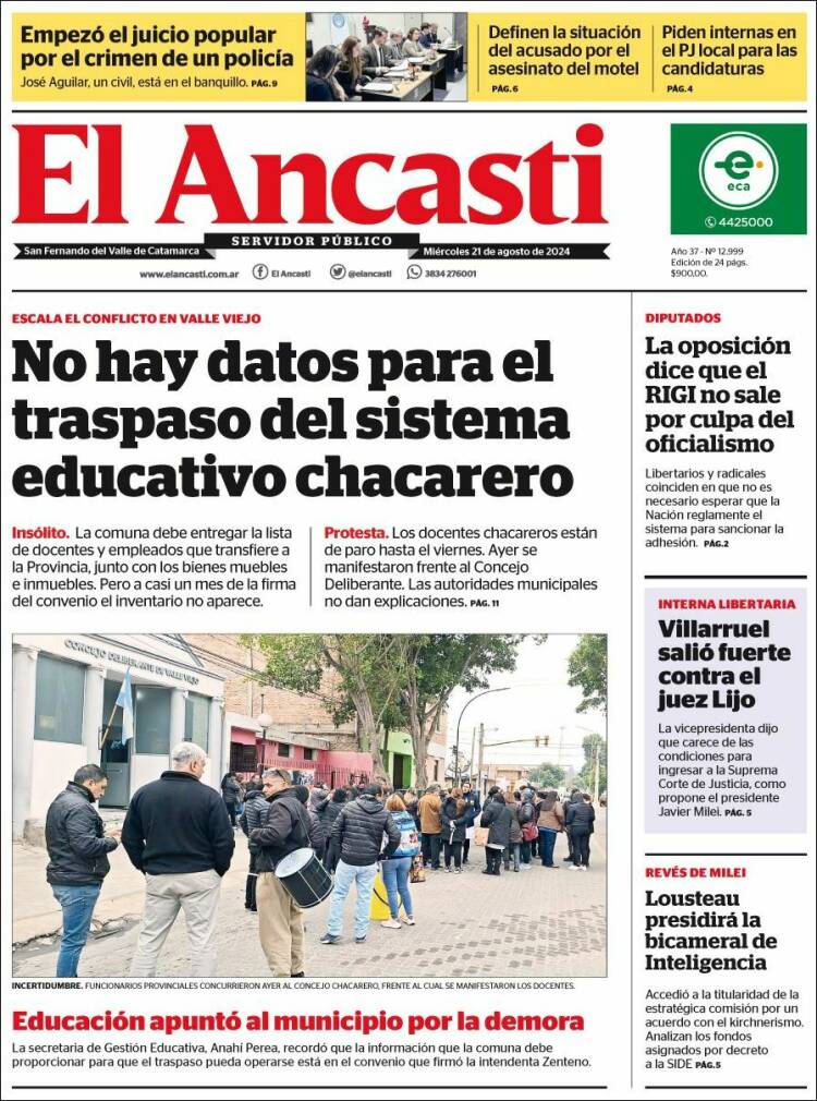 Portada de El Ancasti (Argentina)