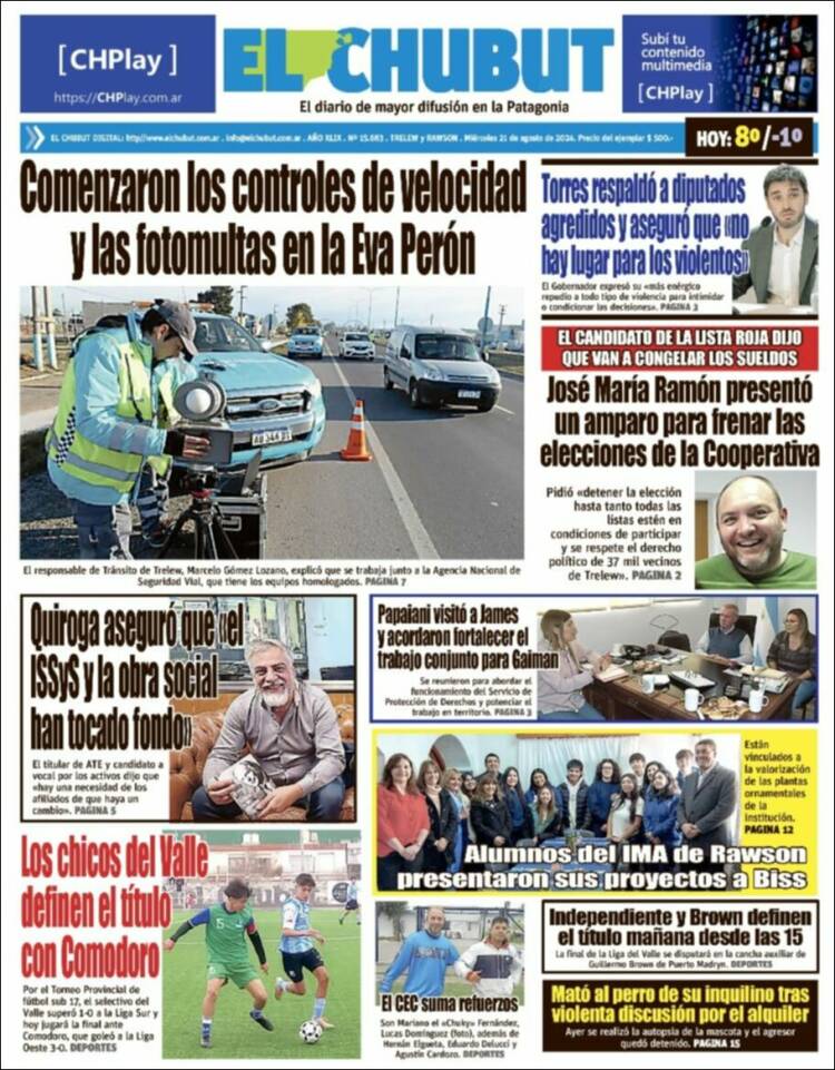 Portada de El Chubut (Argentina)