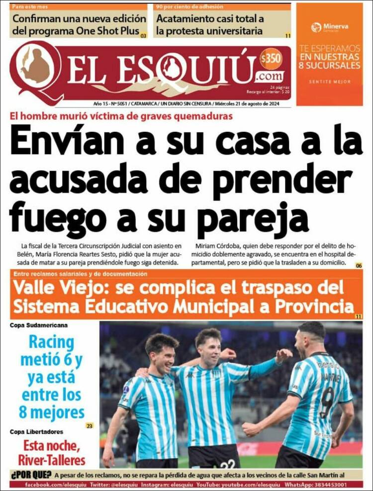 Portada de El Esquiu (Argentina)