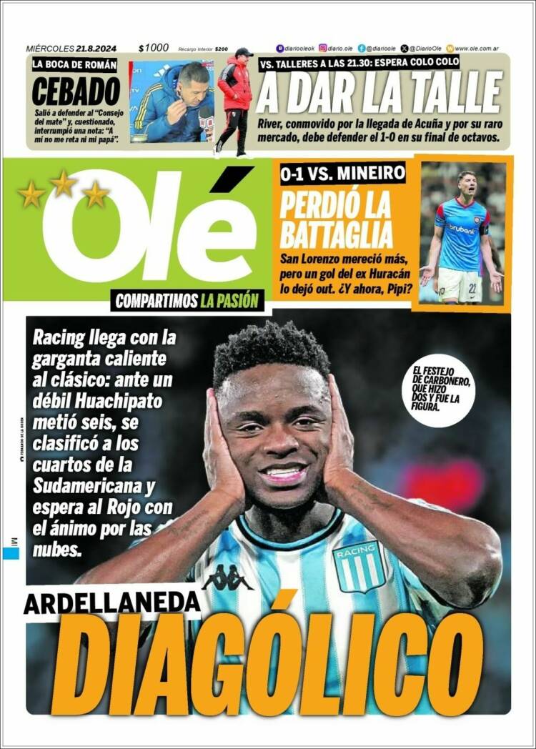 Portada de Olé (Argentina)