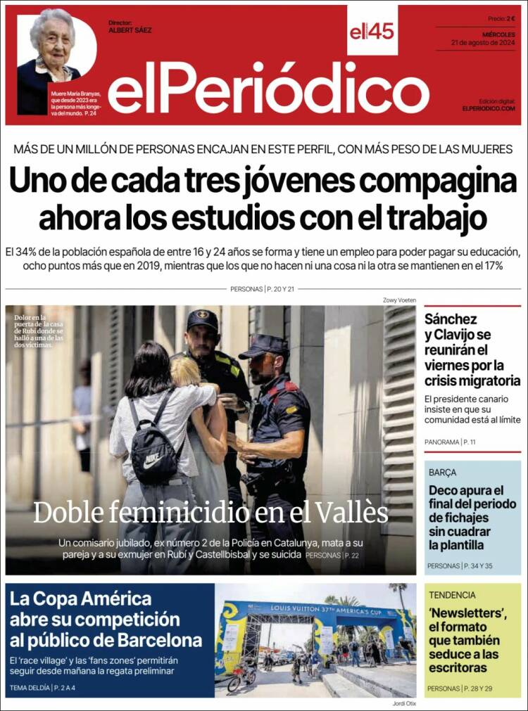 Portada de El Periódico (Espa&ntilde;a)