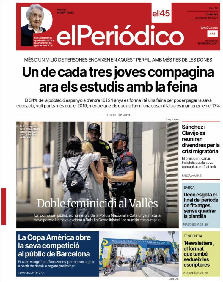 Portada de El Periódico de Catalunya (Espa&ntilde;a)