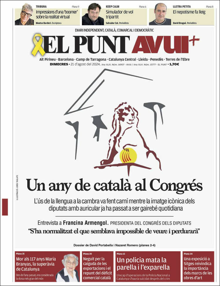 Portada de El Punt Avui (Espa&ntilde;a)