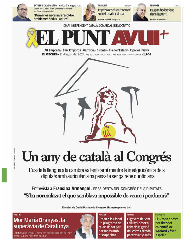 Portada de El Punt Avui - Girona (Espa&ntilde;a)