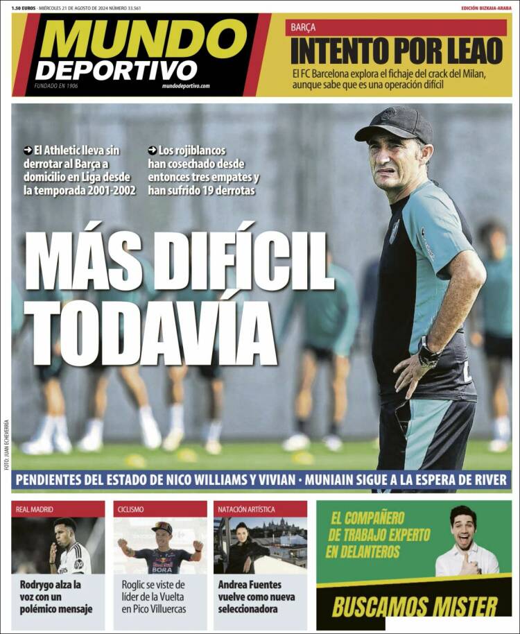 Portada de Mundo Deportivo Bizkaia (Espa&ntilde;a)