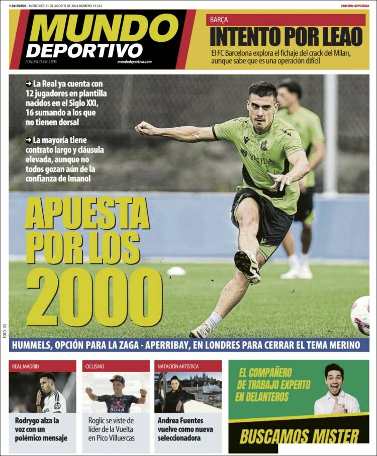 Portada de Mundo Deportivo Gipuzkoa (Espa&ntilde;a)