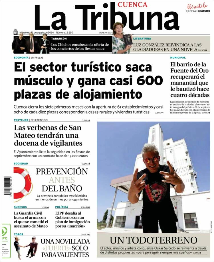 Portada de La Tribuna de Cuenca (Espa&ntilde;a)