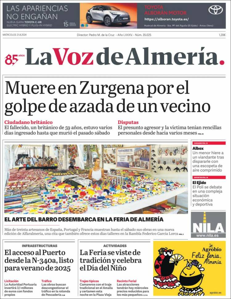 Portada de La Voz de Almería (Espa&ntilde;a)
