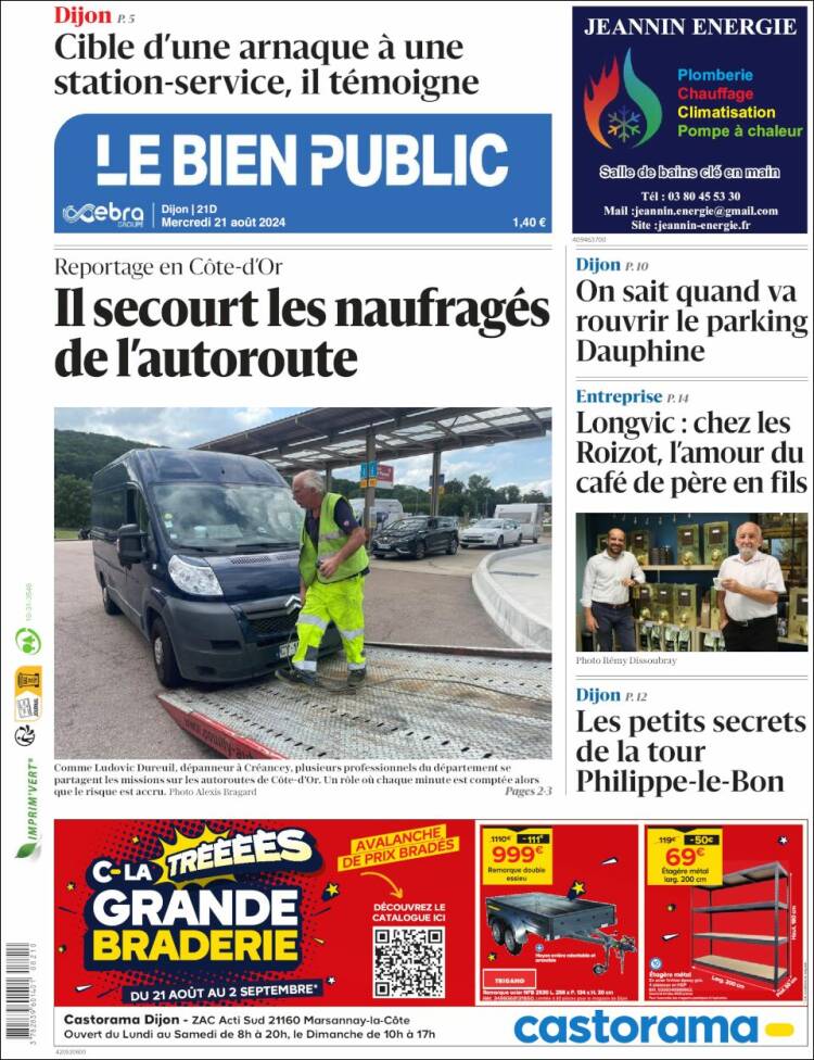 Portada de Le Bien Public (Francia)