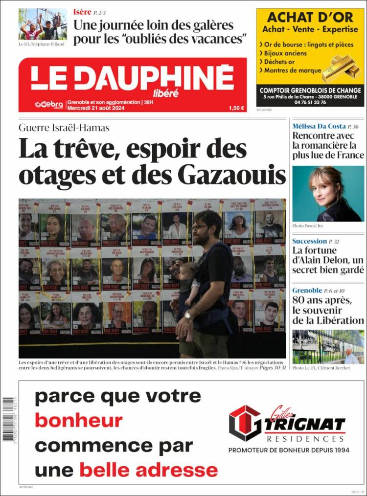Portada de Le Dauphiné Libéré (Francia)