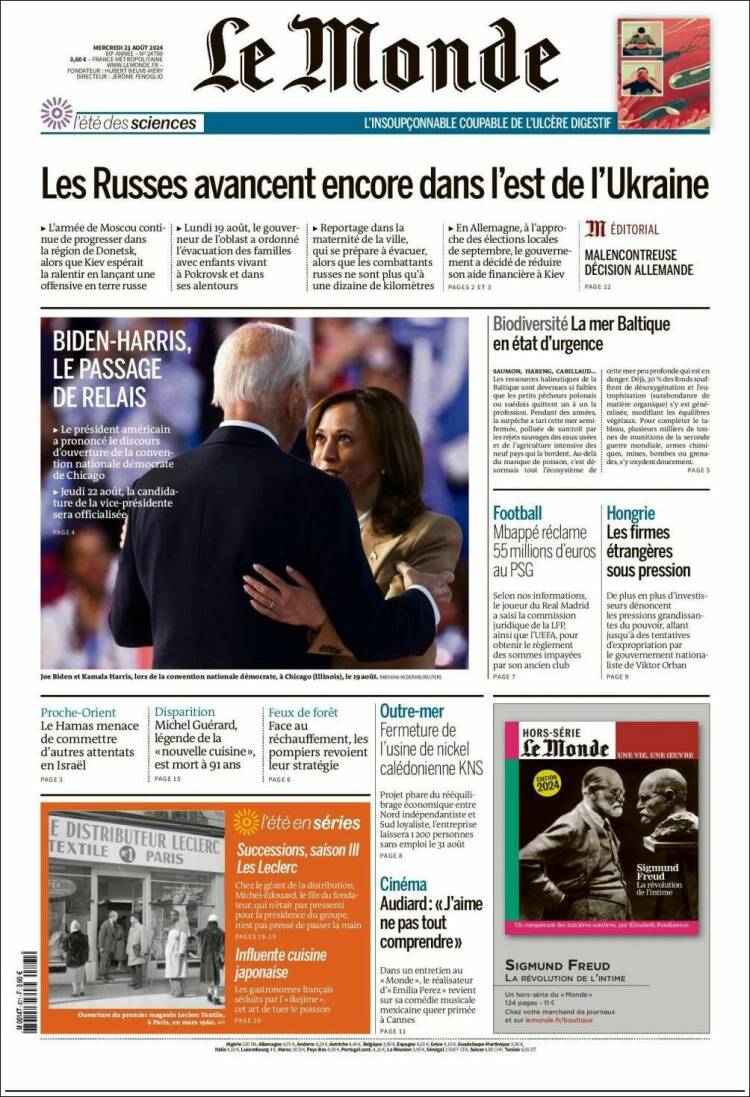 Portada de Le Monde (Francia)
