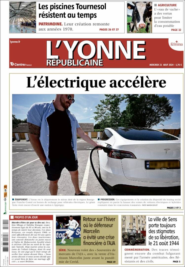 Portada de L'Yonne-Républicaine (Francia)