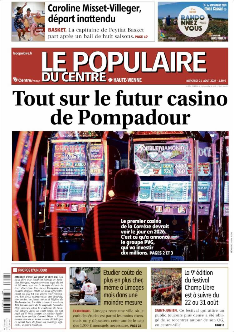 Portada de Le Populaire du Centre (Francia)
