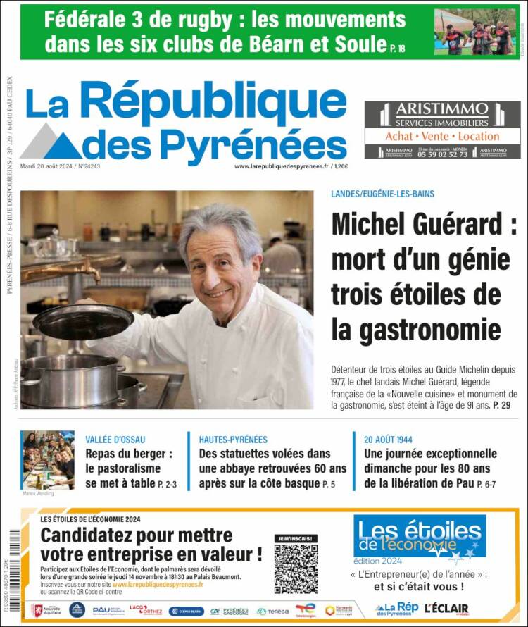 Portada de La République des Pyrénées (Francia)