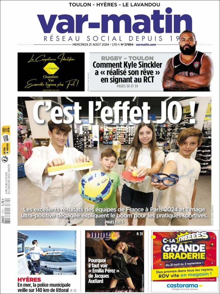 Portada de Var-Matin (Francia)