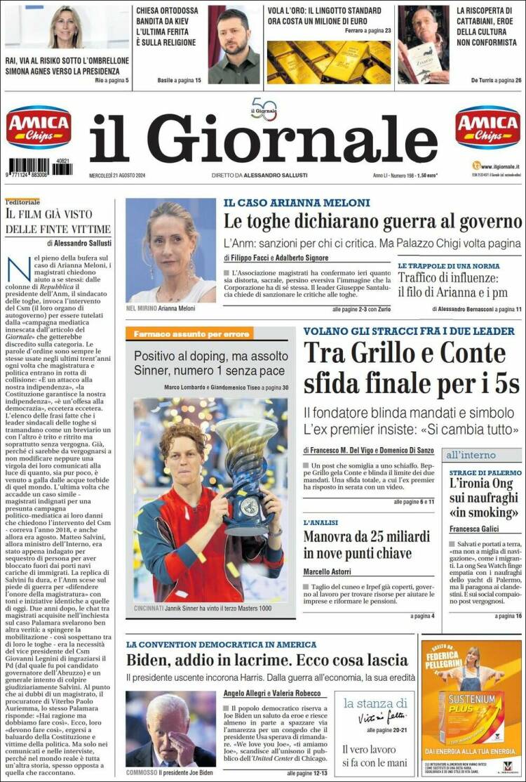 Portada de il Giornale (Italia)