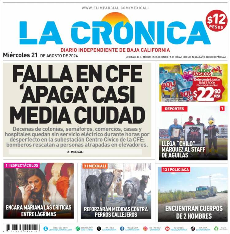 Portada de La Crónica de Baja California (M&eacute;xico)