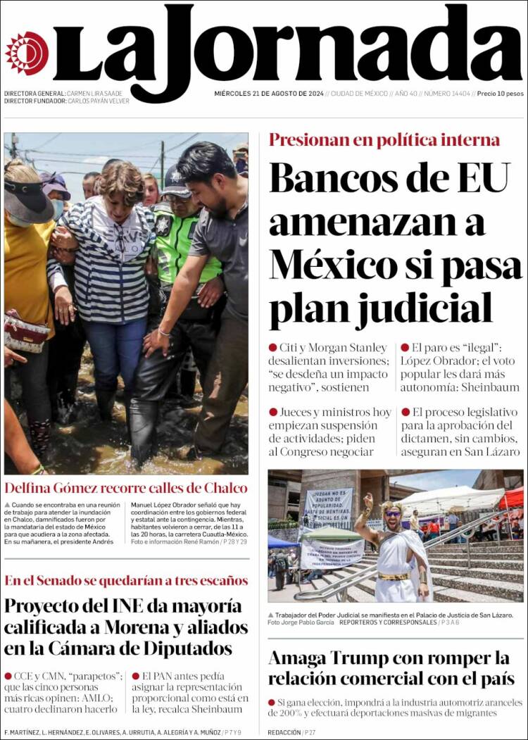 Portada de La Jornada (M&eacute;xico)