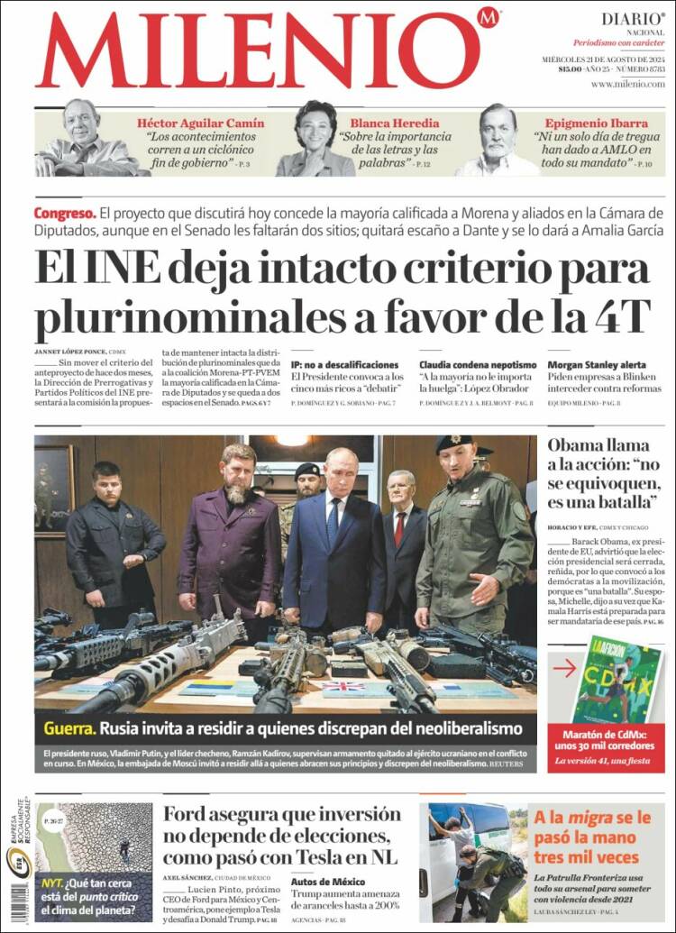 Portada de Milenio (M&eacute;xico)