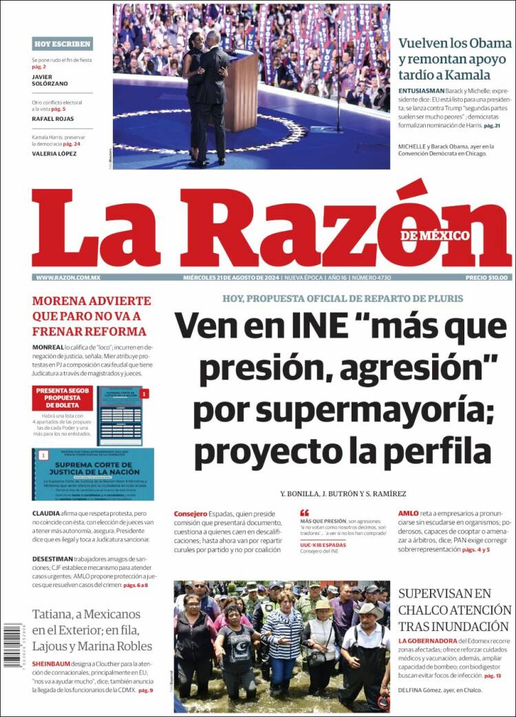 Portada de La Razón (M&eacute;xico)