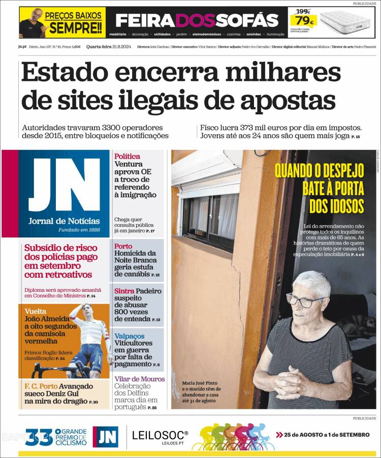 Portada de Jornal de Notícias (Portugal)