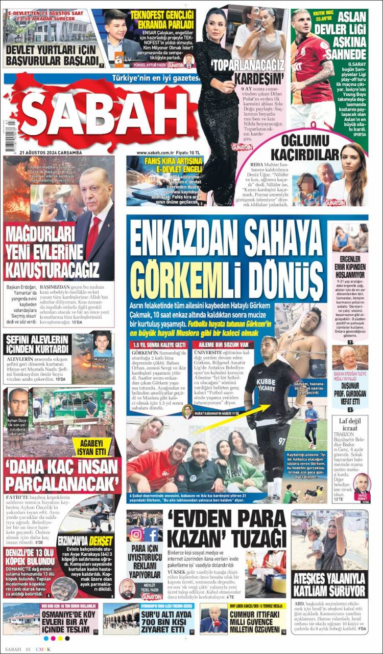 Portada de Sabah (Turqu&iacute;a)
