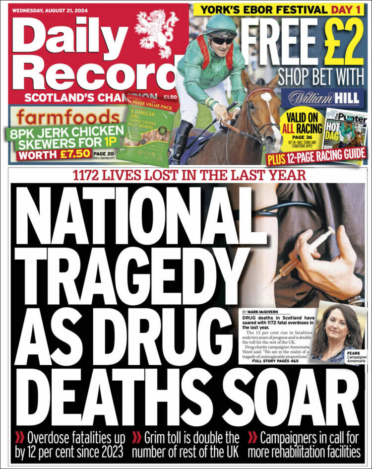 Portada de Daily Record (Reino Unido)
