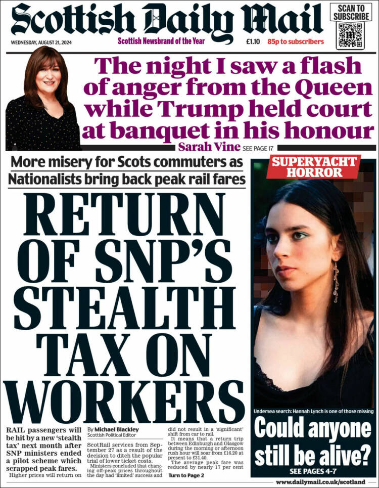 Portada de Scottish Daily Mail (Reino Unido)