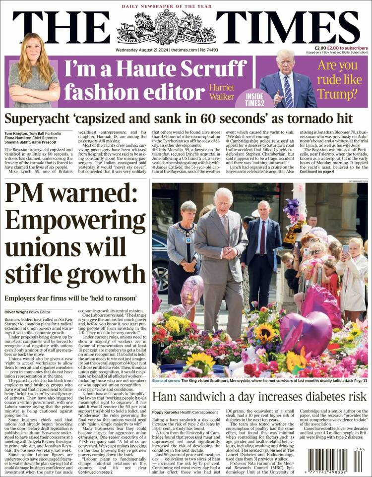 Portada de The Times (Reino Unido)