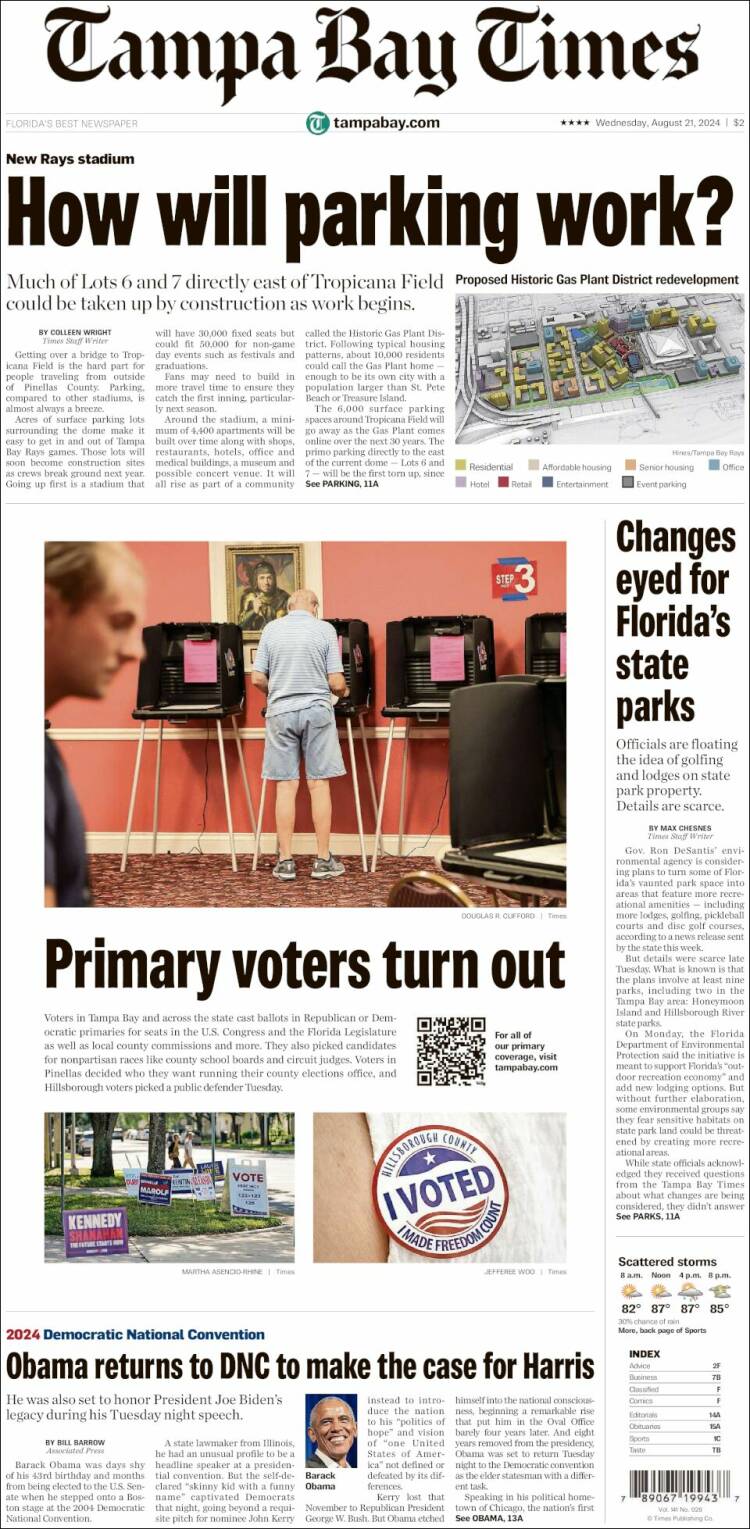 Portada de Tampa Bay Times (USA)