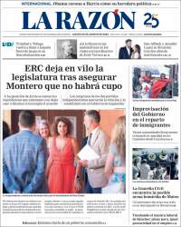 Portada de La Razón (España)