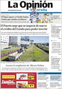 Portada de La Opinión de A Coruña (España)