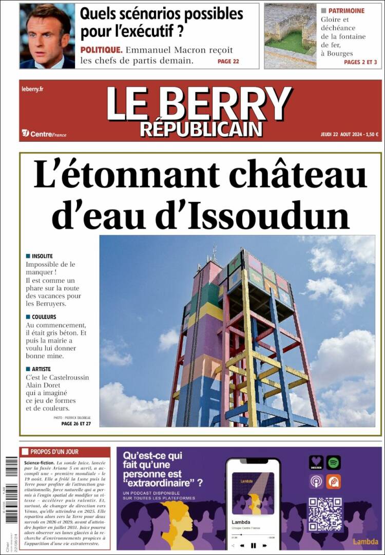Portada de Berry Republicain (Francia)