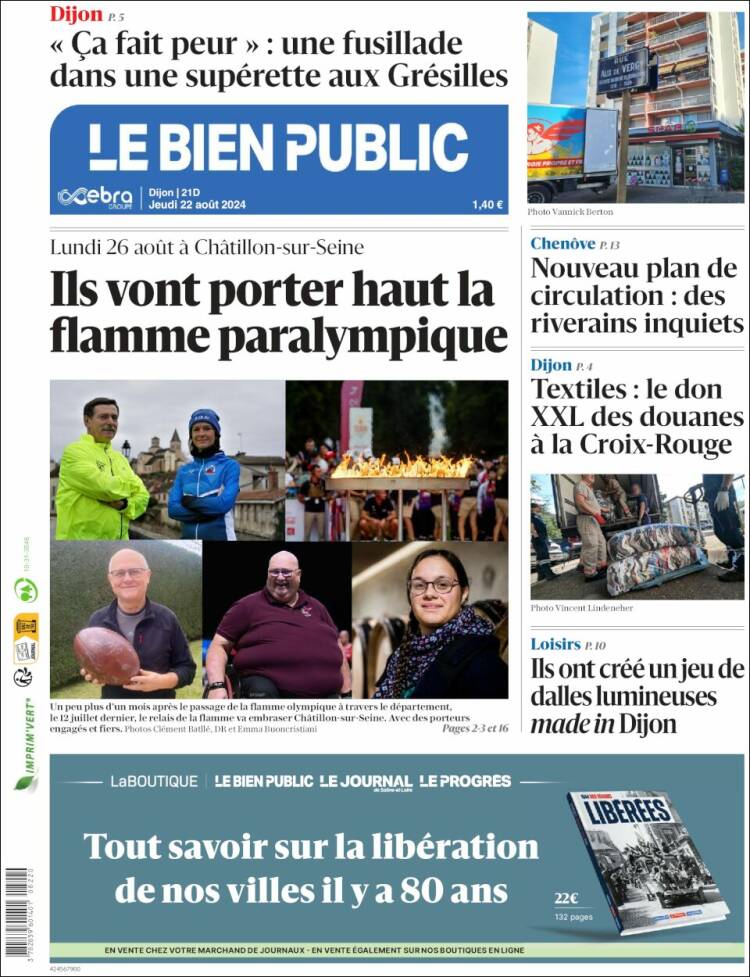 Portada de Le Bien Public (Francia)