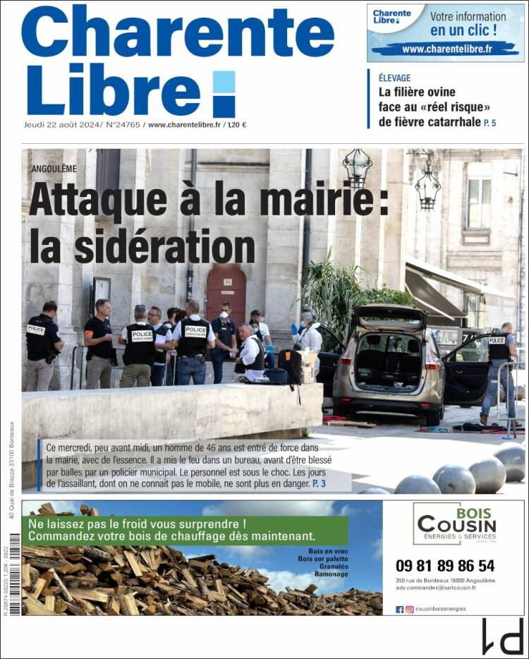 Portada de Charente Libre (Francia)
