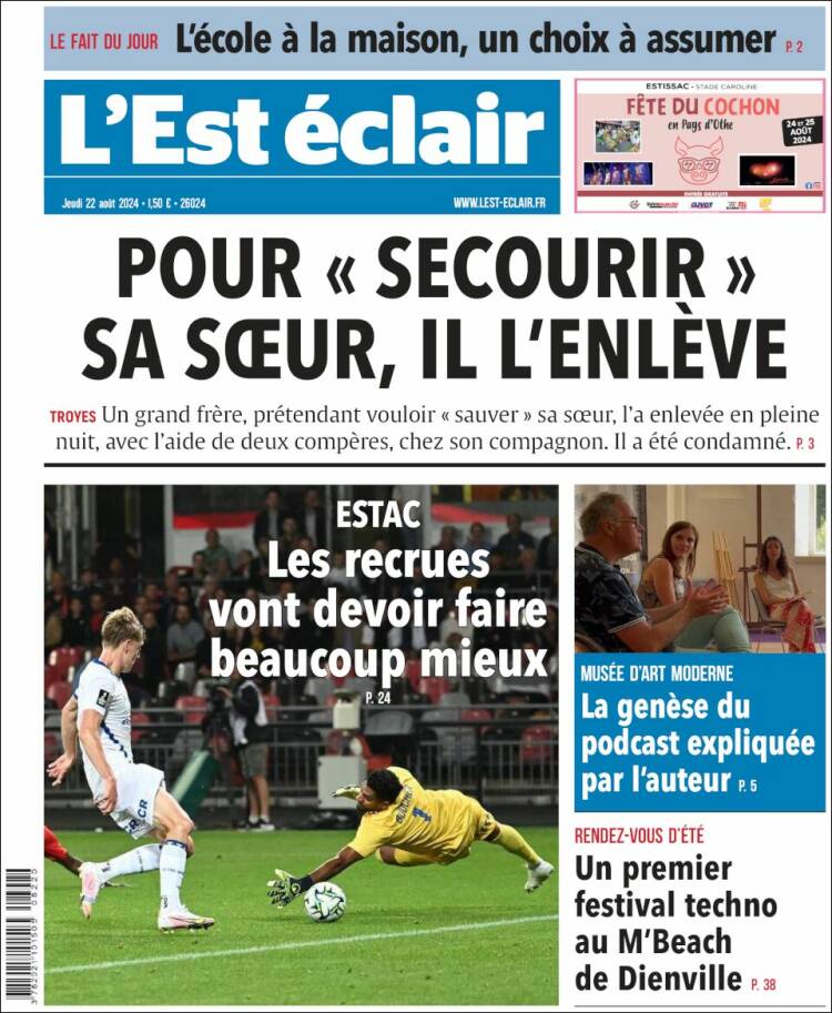 Portada de L'Est Eclair (Francia)