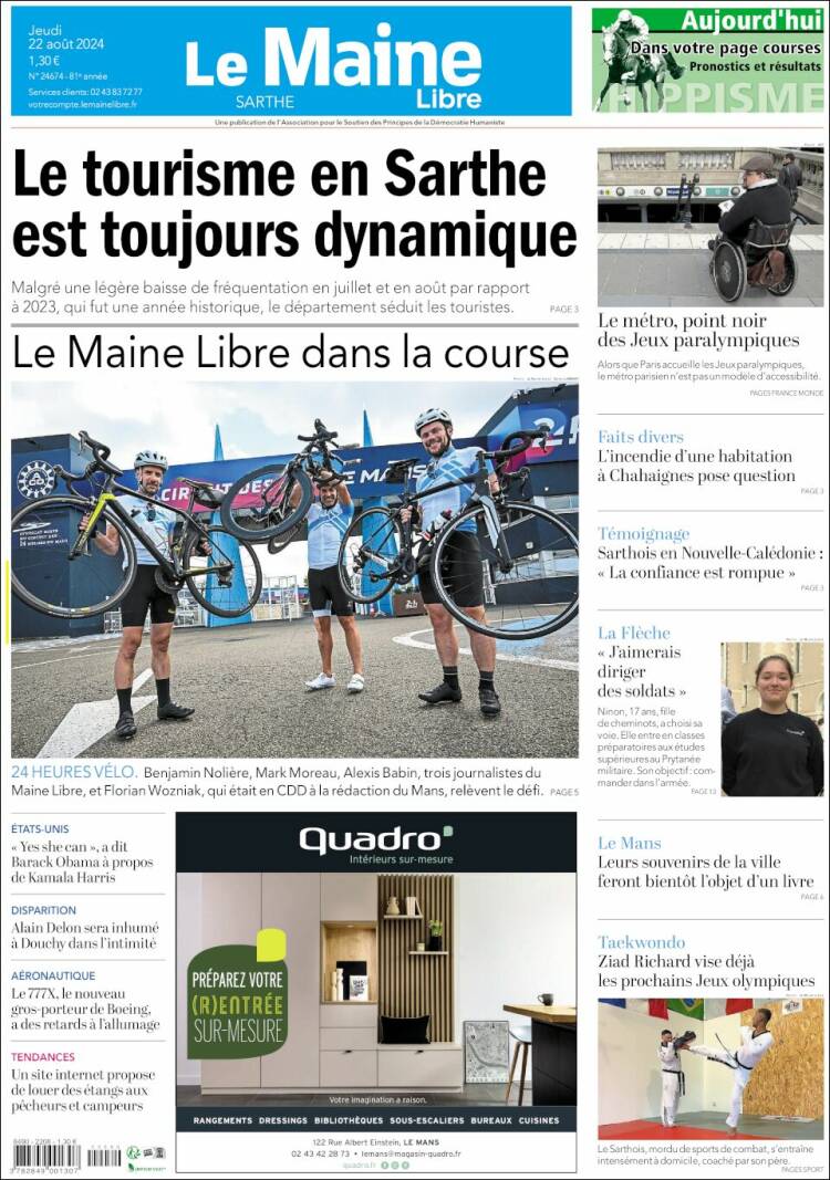 Portada de Le Maine Libre (Francia)