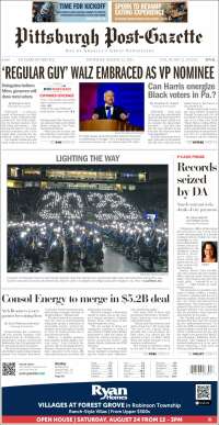 Portada de Pittsburgh Post-Gazette (USA)