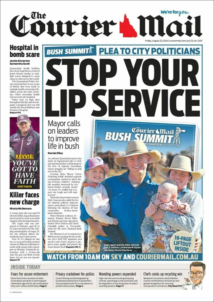 Portada de The Courier-Mail (Australia)