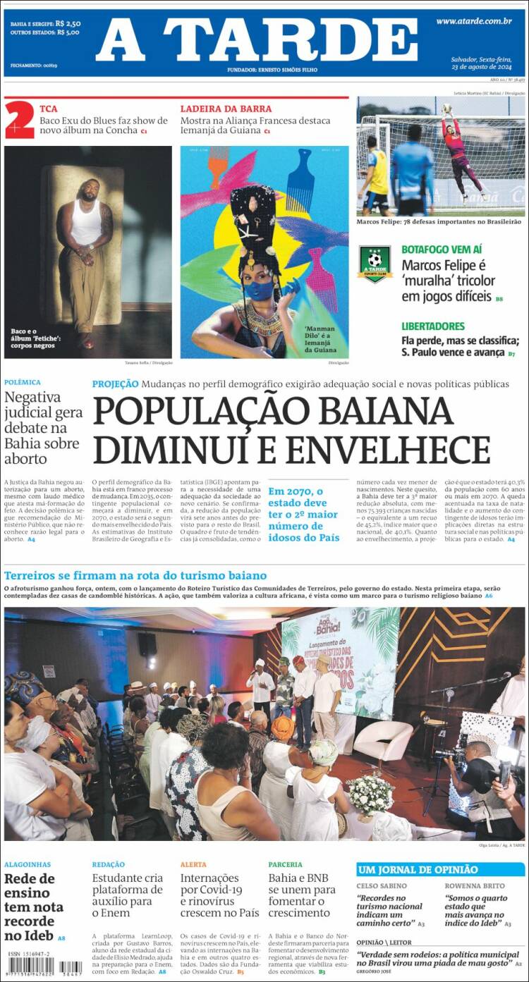 Portada de Diário A Tarde (Brasil)