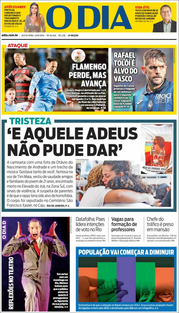 Portada de O Dia (Brasil)