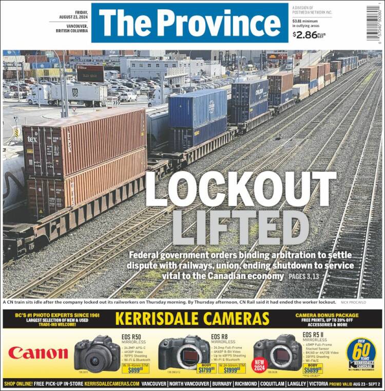 Portada de The Province (Canad&aacute;)