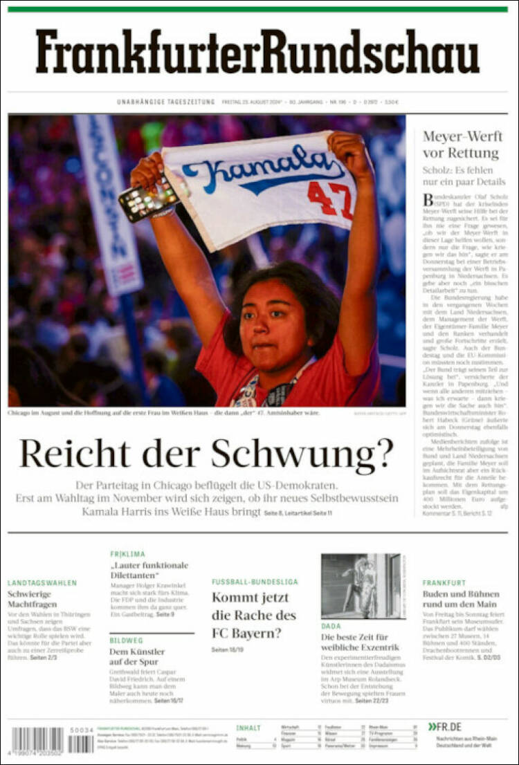 Portada de Frankfurter Rundschau (Alemania)