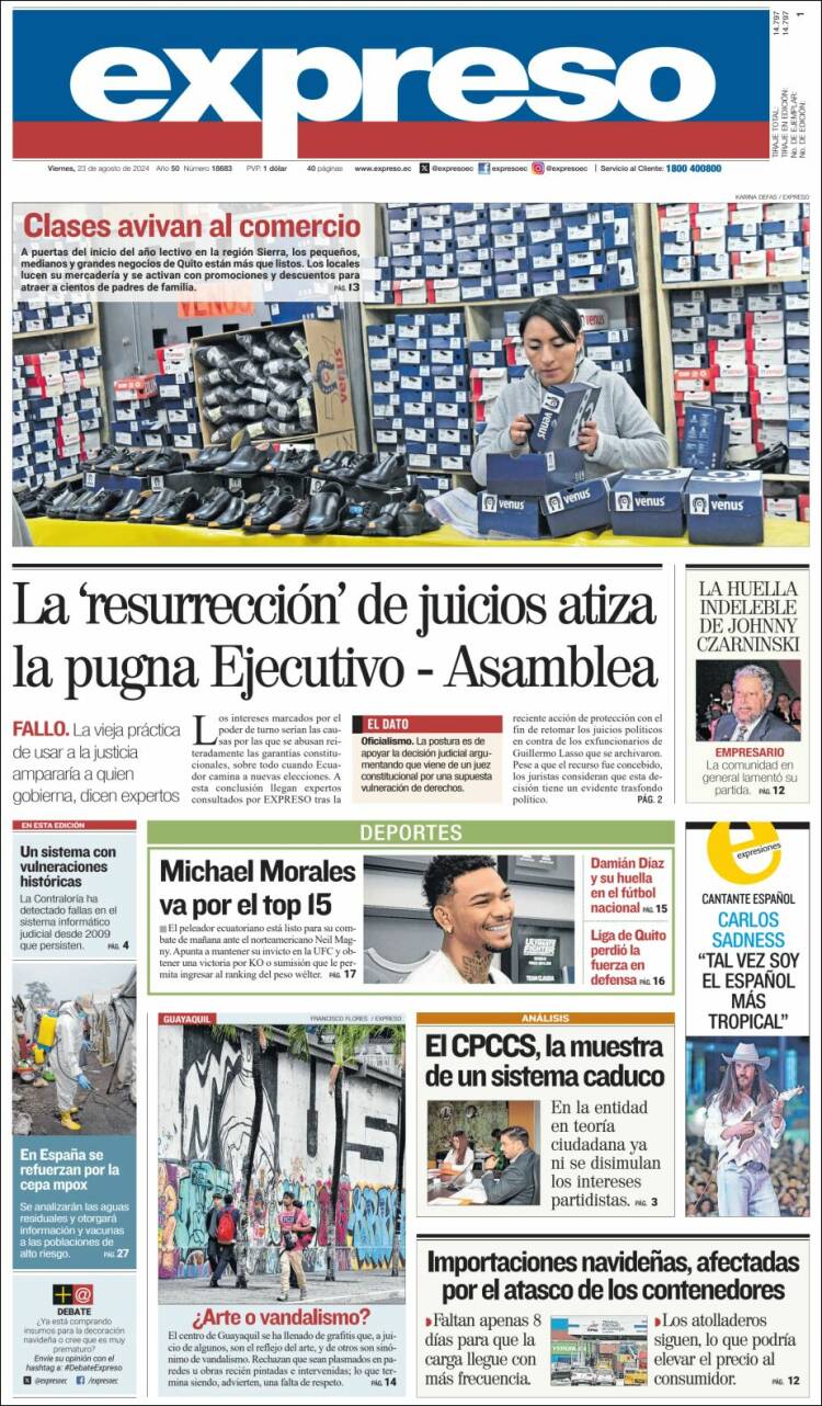 Portada de Expreso (Ecuador)