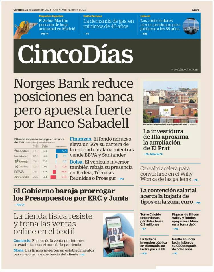 Portada de Cinco Días (Espa&ntilde;a)