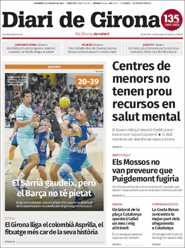 Portada de Diari de Girona (Espa&ntilde;a)